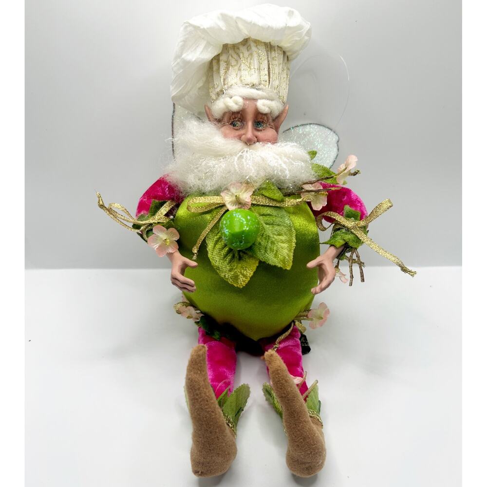 Vintage MARK ROBERTS 2006 Possible Green Apple Fairy Holiday Shelf Sitter RARE